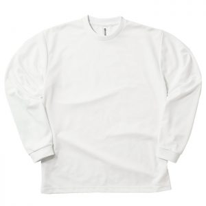 ドライロングスリーブＴシャツ 001-ホワイト