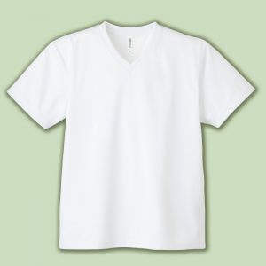 4.4オンス ドライVネックTシャツ 001-ホワイト