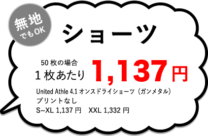 ショーツ１枚あたり￥1,137