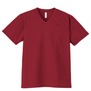 4.4オンス ドライVネックTシャツ 112-バーガンディ