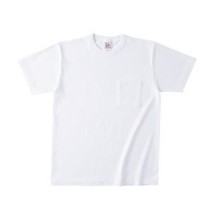 オープンエンドバインダーネック Ｔシャツ（ポケット付） 01-ホワイト