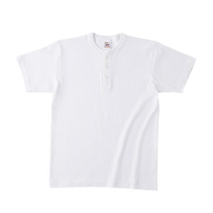 オープンエンドヘンリーネックＴシャツ 01-ホワイト
