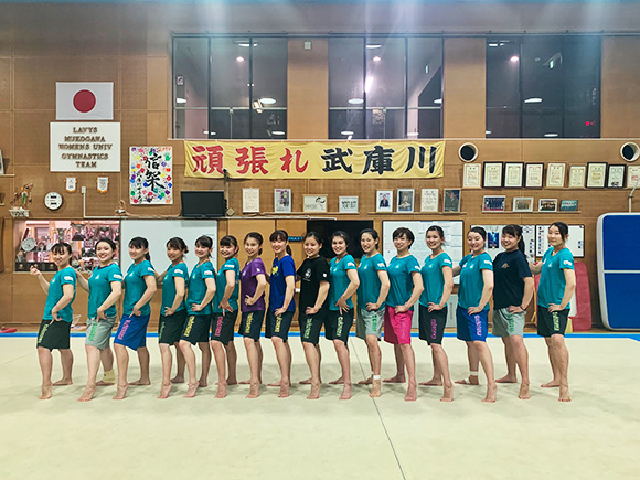 武庫川女子大学体操部様のドライハーフパンツにプリント！