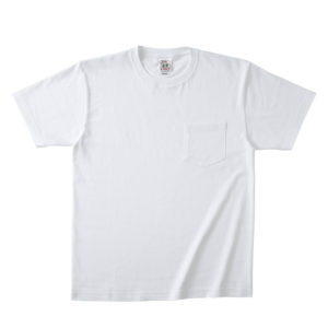 オープンエンドマックスウェイト ポケット付Tシャツ 01-ホワイト