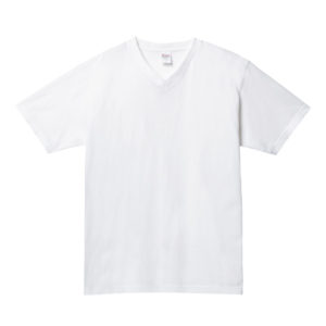 5.6オンス ヘビーウェイト VネックTシャツ 001-ホワイト