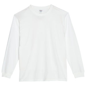 5.6オンス ヘビーウェイト長袖Tシャツ（＋リブ） 001-ホワイト