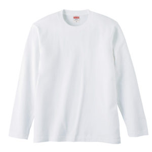 5.6オンス ロングスリーブ Tシャツ 001-ホワイト