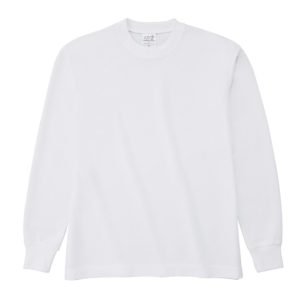 ハニカム長袖Tシャツ 01-ホワイト