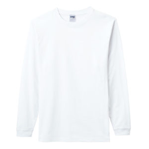 6.2オンスヘビーウェイトロングスリーブTシャツ（ホワイト） 15-ホワイト