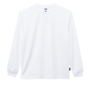 4.3オンスドライロングスリーブTシャツ（ポリジン加工） 15-ホワイト