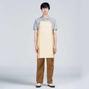カラーエプロン 男性 Fサイズ 正面 着用イメージ