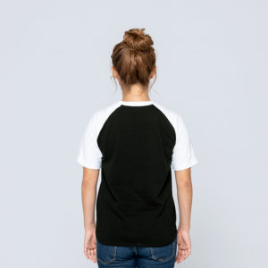 5.6オンス ヘビーウェイト ラグランTシャツ 女性 Sサイズ 背面 着用イメージ