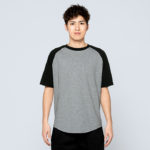 5.6オンス へビーウェイトラグランTシャツ 男性 Lサイズ 正面 着用イメージ