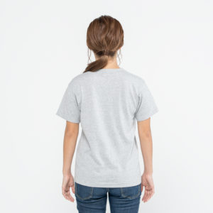 5.6オンス ヘビーウェイト VネックTシャツ 女性 Sサイズ 背面 着用イメージ