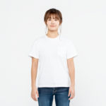 5.6オンス ヘビーウェイト ポケットTシャツ 女性 Sサイズ 正面 着用イメージ
