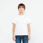 5.6オンス ヘビーウェイトポケットTシャツ 女性 Sサイズ 正面 着用イメージ