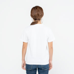 5.6オンス ヘビーウェイト ポケットTシャツ 女性 Sサイズ 背面 着用イメージ