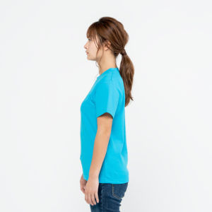5.8オンス TCクルーネック Tシャツ 女性 Sサイズ 側面 着用イメージ