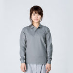 5.8オンス T/C長袖ポロシャツ（ポケット付） 女性 SSサイズ 正面 着用イメージ