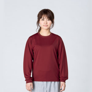 ドライロングスリーブＴシャツ 女性 SSサイズ 正面 着用イメージ