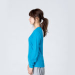 3.5オンス インターロックドライ長袖Tシャツ 女性 SSサイズ 側面 着用イメージ