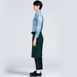 ポリミドルエプロン 男性 Fサイズ 側面 着用イメージ
