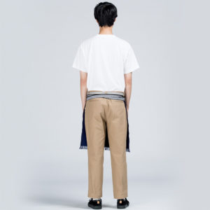 帆前掛け ショート 男性 Fサイズ 背面 着用イメージ