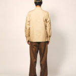 T/C オープンカラー ロングスリーブ シャツ 男性 背面 着用イメージ