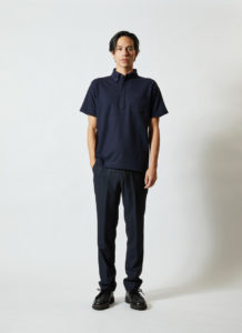5.3オンス ドライカノコ ユーティリティー ポロシャツ（ボタンダウン）（ポケット付） 男性 正面 着用イメージ