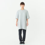 5.6オンス へビーウェイトTシャツ 女性 XLサイズ 正面（モデル身長：154cm） 着用イメージ