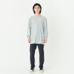 5.6オンス ヘビーウェイト長袖Tシャツ（＋リブ） 男性 3XLサイズ 正面（モデル身長：180cm） 着用イメージ