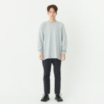 5.6オンス ヘビーウェイト長袖Tシャツ（＋リブ） 男性 Lサイズ 正面（モデル身長：171cm） 着用イメージ