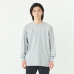 5.6オンス ヘビーウェイト長袖Tシャツ（＋リブ） 男性 Lサイズ 正面拡大（モデル身長：180cm） 着用イメージ