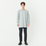 5.6オンス ヘビーウェイトLS-Tシャツ（+リブ） 男性 XLサイズ 正面（モデル身長：171cm） 着用イメージ