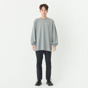 ドライロングスリーブＴシャツ 男性 3Lサイズ 正面（モデル身長：171cm） 着用イメージ