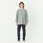 4.4オンス ドライロングスリーブTシャツ 男性 3Lサイズ 正面（モデル身長：180cm） 着用イメージ