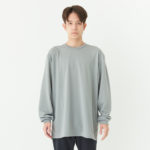 4.4オンス ドライロングスリーブTシャツ 男性 3Lサイズ 正面拡大（モデル身長：171cm） 着用イメージ
