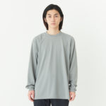 4.4オンス ドライロングスリーブTシャツ 男性 3Lサイズ 正面拡大（モデル身長：180cm） 着用イメージ