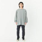 4.4オンス ドライロングスリーブTシャツ 男性 5Lサイズ 正面（モデル身長：180cm） 着用イメージ