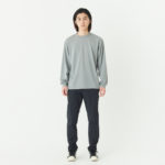 4.4オンス ドライロングスリーブTシャツ 男性 Lサイズ 正面（モデル身長：180cm） 着用イメージ