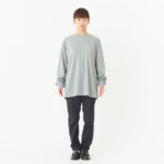 4.4オンス ドライロングスリーブTシャツ 女性 Lサイズ 正面（モデル身長：154cm） 着用イメージ