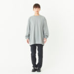 4.4オンス ドライロングスリーブTシャツ 女性 LLサイズ 正面（モデル身長：154cm） 着用イメージ