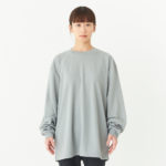 4.4オンス ドライロングスリーブTシャツ 女性 LLサイズ 正面拡大（モデル身長：154cm） 着用イメージ