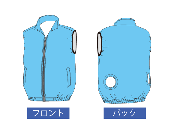 空調式ベストプリント位置 外側