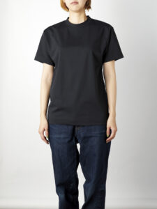 コットンライクドライTシャツ（リサイクルポリ50％） 女性 正面 着用イメージ
