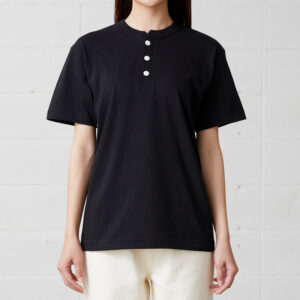 オープンエンドヘンリーネックTシャツ