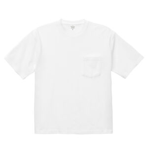 9.1オンス マグナムウェイト ビッグシルエット Tシャツ（ポケット付） 001-ホワイト