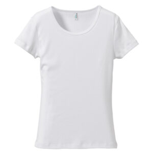 6.2オンス CVC フライス Tシャツ 001-ホワイト