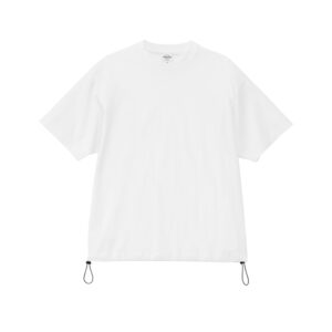 6.5オンス ファインジャージー リラックスフィット Tシャツ（裾ドローコード） 001-ホワイト
